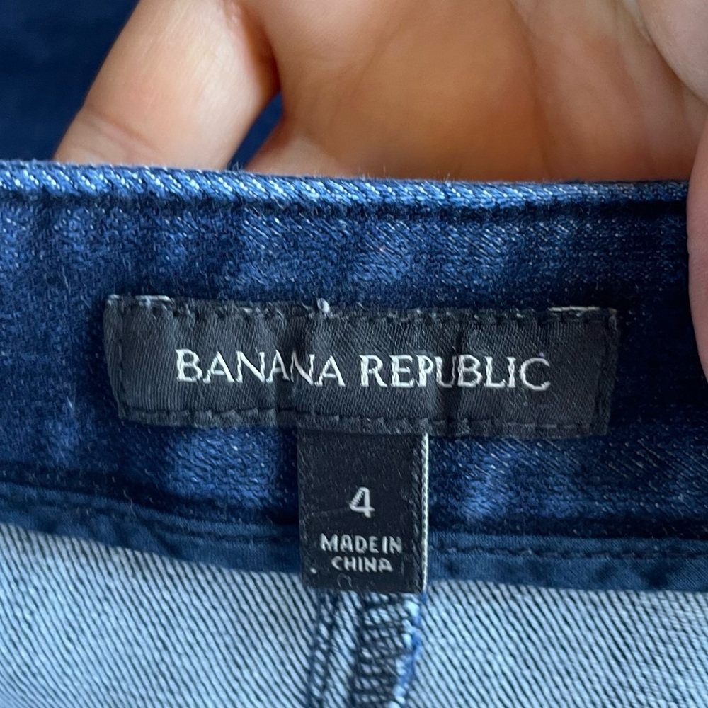 Womens Banana Republic Pencil Straight Dark Wash Denim Jean Skirt with Pockets 4 - Picture 6 of 16